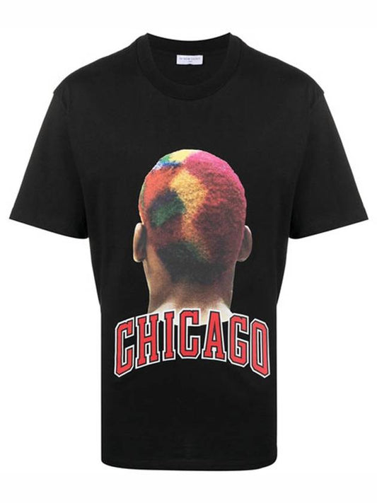 NUS21231 009 Chicago Player Logo Printing Short Sleeve T-Shirt Black Men's T-Shirt TR - IH NOM UH NIT - BALAAN 1