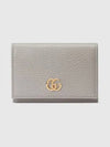 GG Marmont Card Case Light Gray Leather 739525CAO2G1443 - GUCCI - BALAAN 2