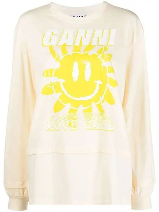 Love Club Sun Smile Printing Long Sleeve Tshirt T3189 - GANNI - BALAAN 2