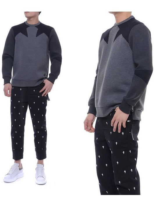 Men's Star Patch Sweatshirt PBJS191V_E520C_1240_17S - NEIL BARRETT - BALAAN 1