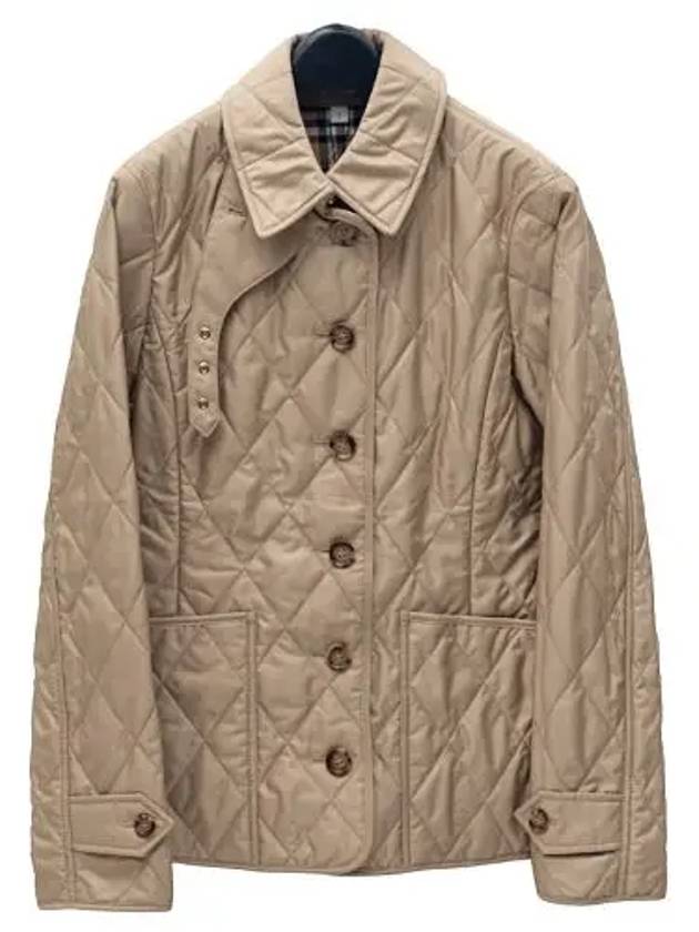 Diamond Quilted Thermoregulated Jacket New Chino Beige - BURBERRY - BALAAN 2