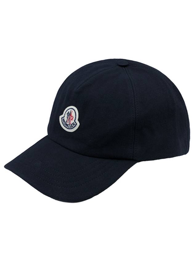 Fleece Logo Patch Cotton Baseball Ball Cap Navy - MONCLER - BALAAN 2