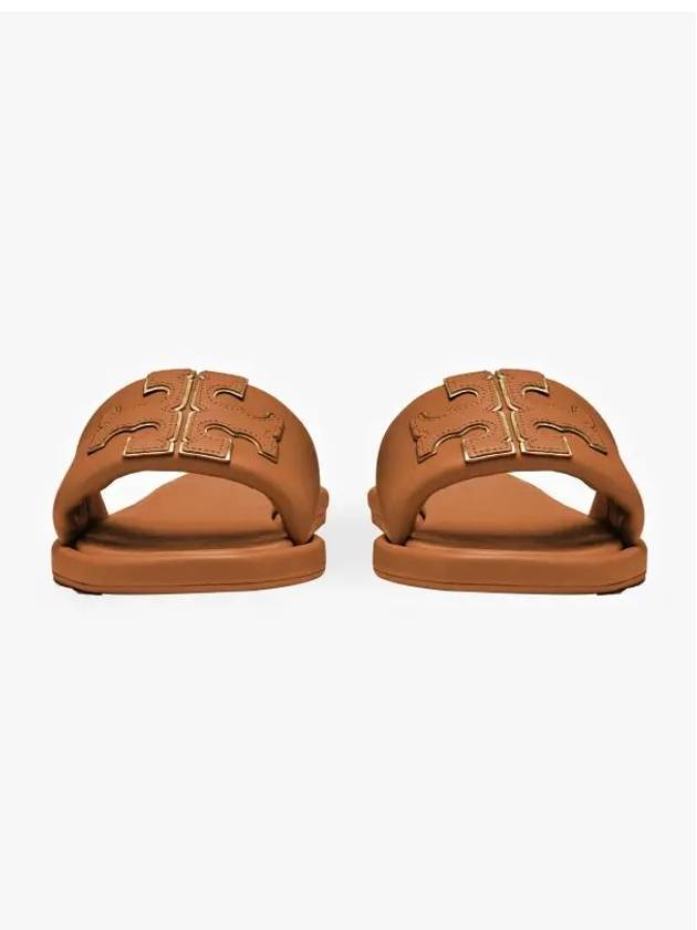 Double T Slide Slippers Brown - TORY BURCH - BALAAN 4