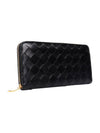 Intrecciato Zipper Around Long Wallet Black - BOTTEGA VENETA - BALAAN 4