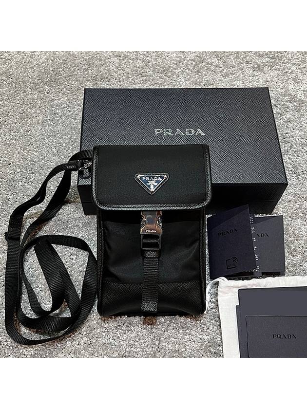 Re-Nylon Saffiano Leather Mini Bag Black - PRADA - BALAAN 4