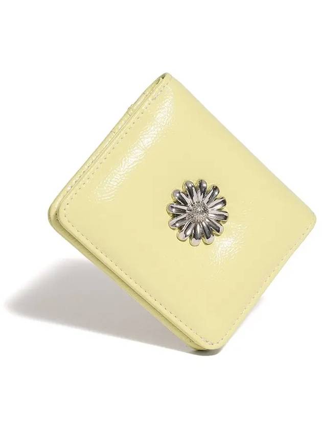 Daisy Photo Slot Half Wallet Banknote Card Pale Lemon - LE MASQUE - BALAAN 2