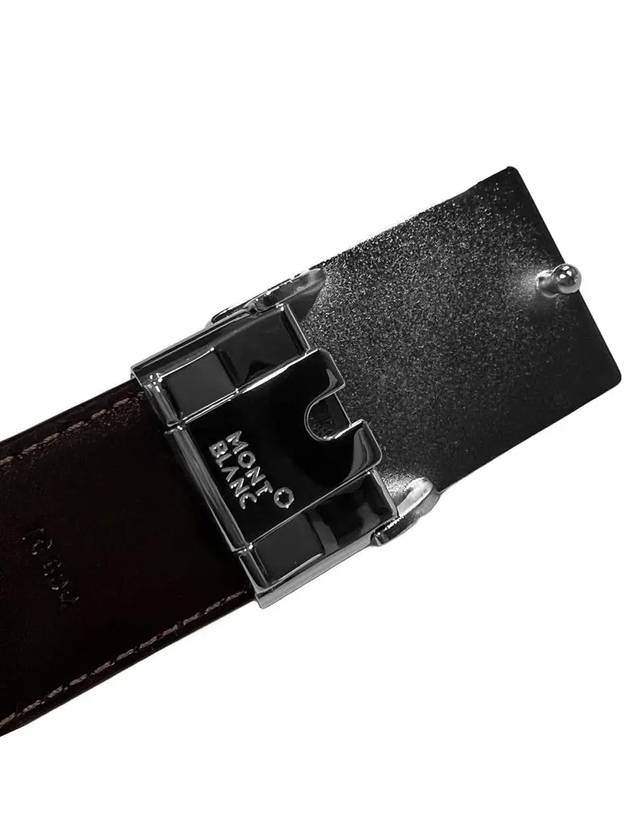 Classic Reversible Leather Belt Black - MONTBLANC - BALAAN 6