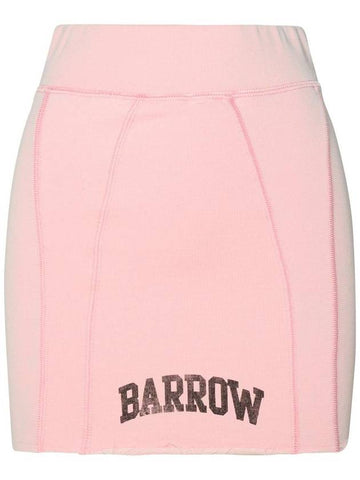 Barrow Pink Cotton Miniskirt - CLAIRE BARROW - BALAAN 1