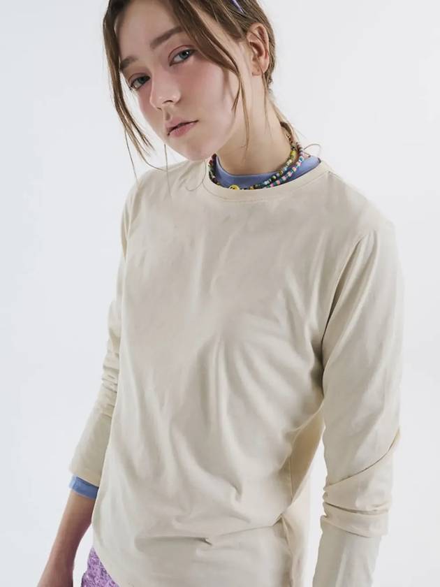 Round tee long sleeve tshirt cream yellow 0110 - VOYONN - BALAAN 6