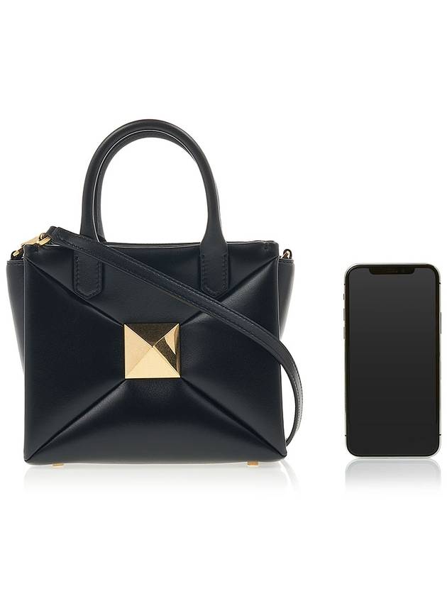 Small One-Stud Tote Bag Black - VALENTINO - BALAAN 7