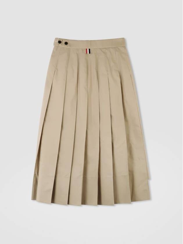 Classic Typewriter Midi Pleated Skirt Khaki - THOM BROWNE - BALAAN 4