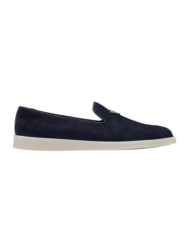 Suede Loafers Navy - PRADA - BALAAN 1