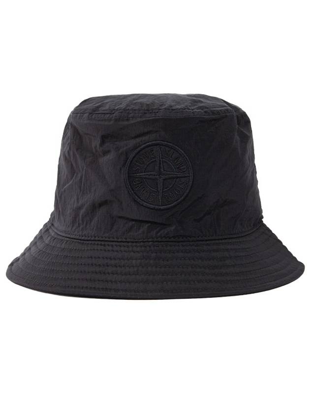 Logo Patch Nylon Bucket Hat Black - STONE ISLAND - BALAAN 2