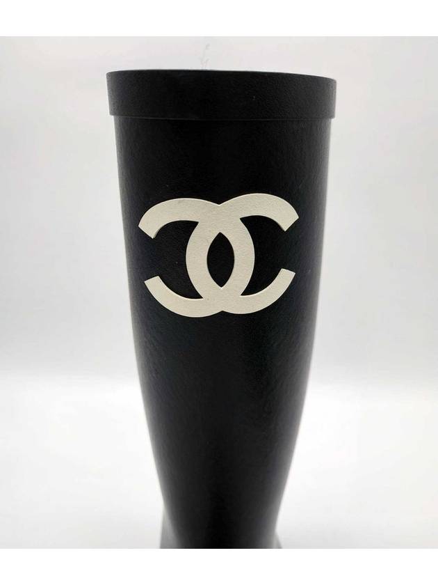 CC Logo Caoutchouc Rain Boots Black - CHANEL - BALAAN 7