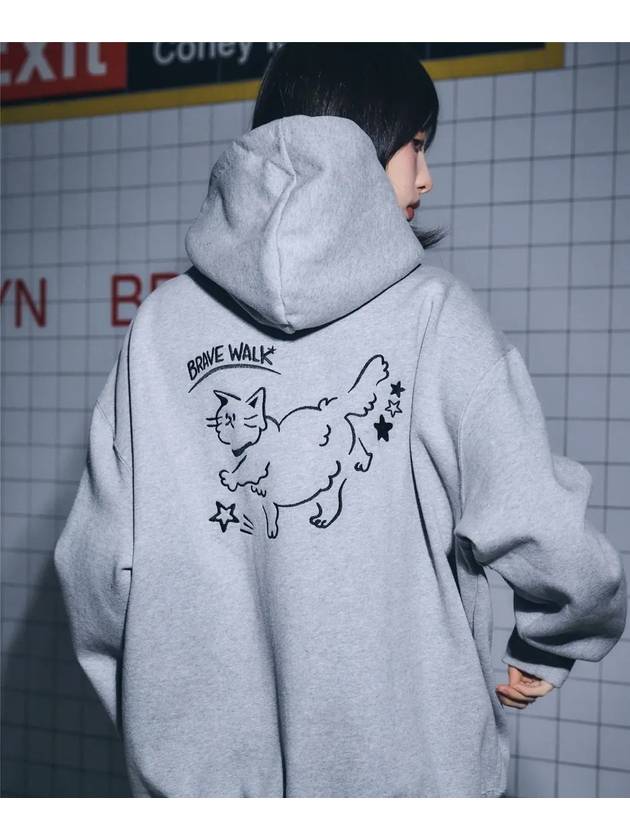 Brave Cat Embroidered Hooded Top Gray - CPGN STUDIO - BALAAN 4