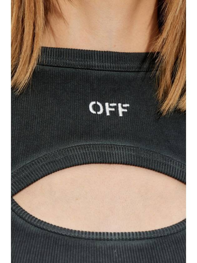 Off-White Ribbed Top, Women's, Black - OFF WHITE - BALAAN 5