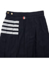 4 Bar Logo Plain Weave Wool Pleated Skirt Navy - THOM BROWNE - BALAAN 7