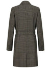 Homme Houndstooth Belted Single Coat Dark Brown - DIOR - BALAAN.