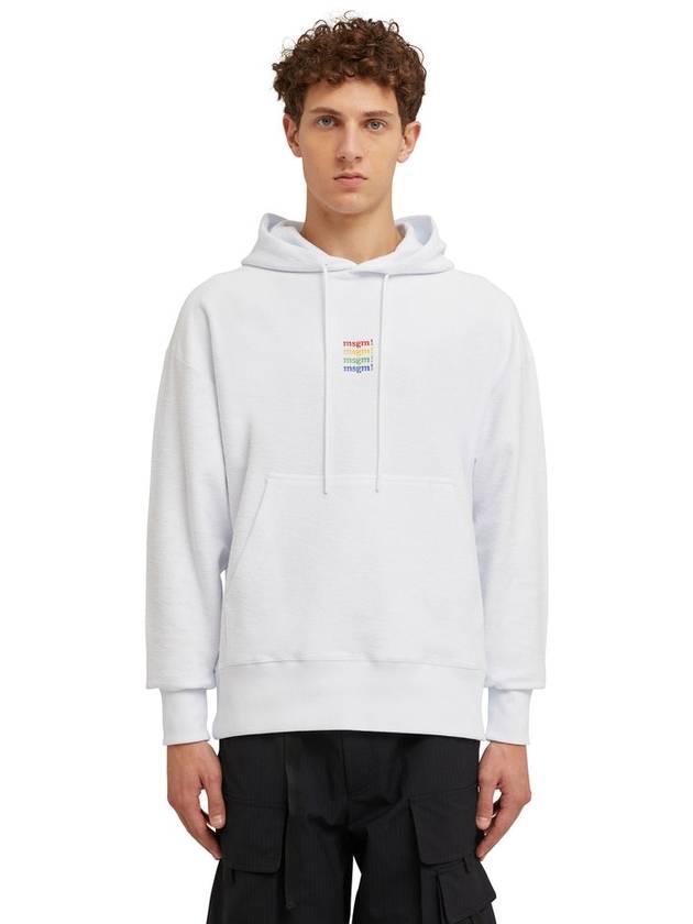 Rainbow Logo Hoodie White - MSGM - BALAAN 3