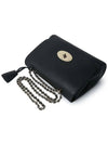 Lily Chain Medium Goat Leather Shoulder Bag Black - MULBERRY - BALAAN 5