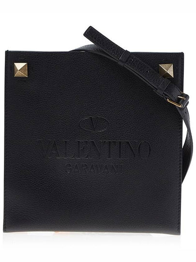 Rockstud Leather Cross Bag Black - VALENTINO - BALAAN 2