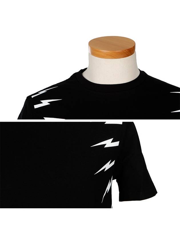 Lightning Bolt Short Sleeve T-Shirt Black - NEIL BARRETT - BALAAN 5