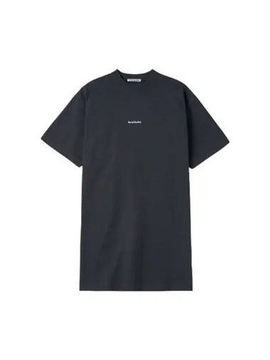 Logo short sleeve t shirt dress black - ACNE STUDIOS - BALAAN 1