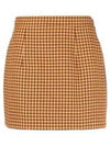 Check Slim Fit Mini H Line Skirt Brown - MARNI - BALAAN 2