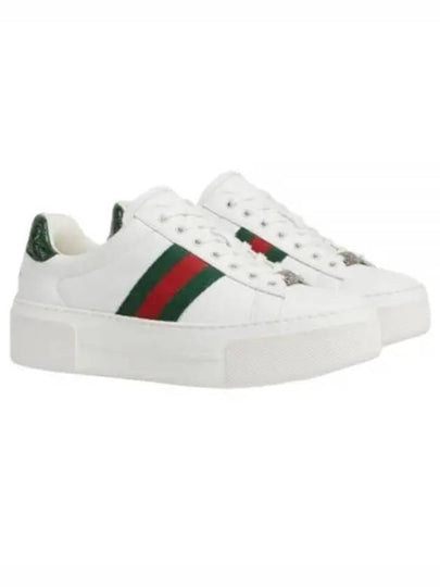 Women's Leather Low Top Sneakers White - GUCCI - BALAAN 2