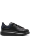 Oversized Sole Navy Tab Low Top Sneakers Black - ALEXANDER MCQUEEN - BALAAN 1