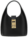 Women's Gancini Buckle Mini Hobo Shoulder Bag Black - SALVATORE FERRAGAMO - BALAAN 3