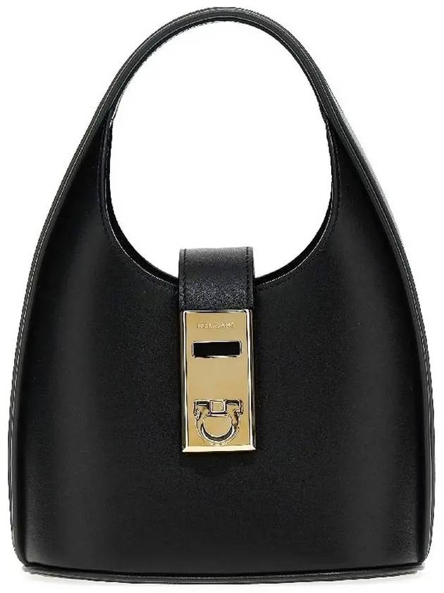 Women's Gancini Buckle Mini Hobo Shoulder Bag Black - SALVATORE FERRAGAMO - BALAAN 2