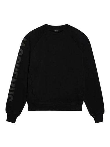 Le Typo Logo Print Cotton Sweatshirt Black - JACQUEMUS - BALAAN 1