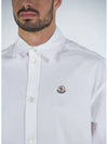 Signature Logo Patch Long Sleeve Shirt White - MONCLER - BALAAN 5