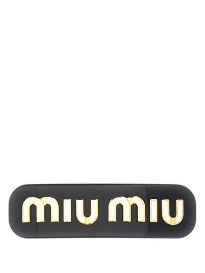 Plexiglas Metal Logo Hair Clip Black - MIU MIU - BALAAN 2