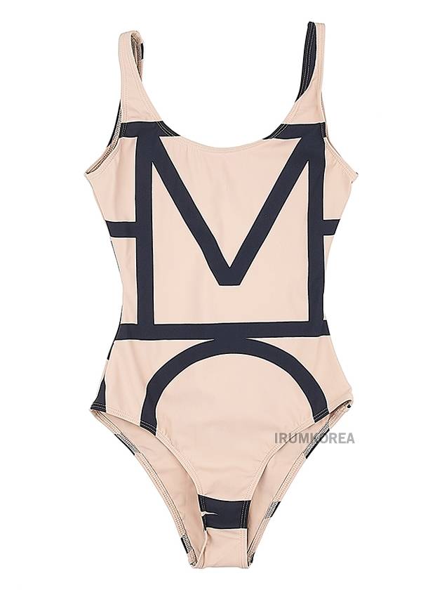 Monogram One-Piece Swimsuit Beige - TOTEME - BALAAN 11