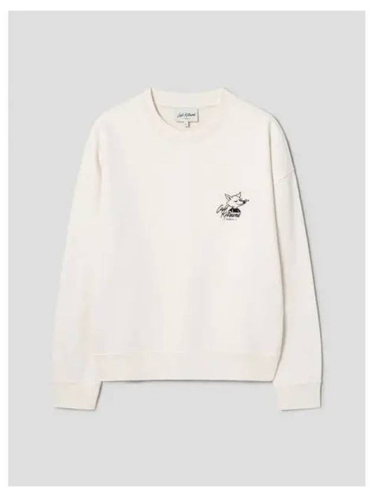 Unisex Cafe Kitsune Fox Relax Fit Sweatshirt Tapioca Domestic Product GM0024040987823 - MAISON KITSUNE - BALAAN 1