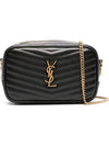 Lou Mini Leather Cross Bag Black - SAINT LAURENT - BALAAN 2