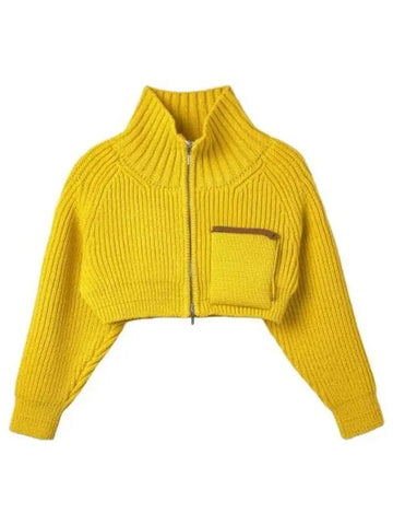 Jacquemus Le Arco coat zip up knit cardigan yellow - JACQUEMUS - BALAAN 1