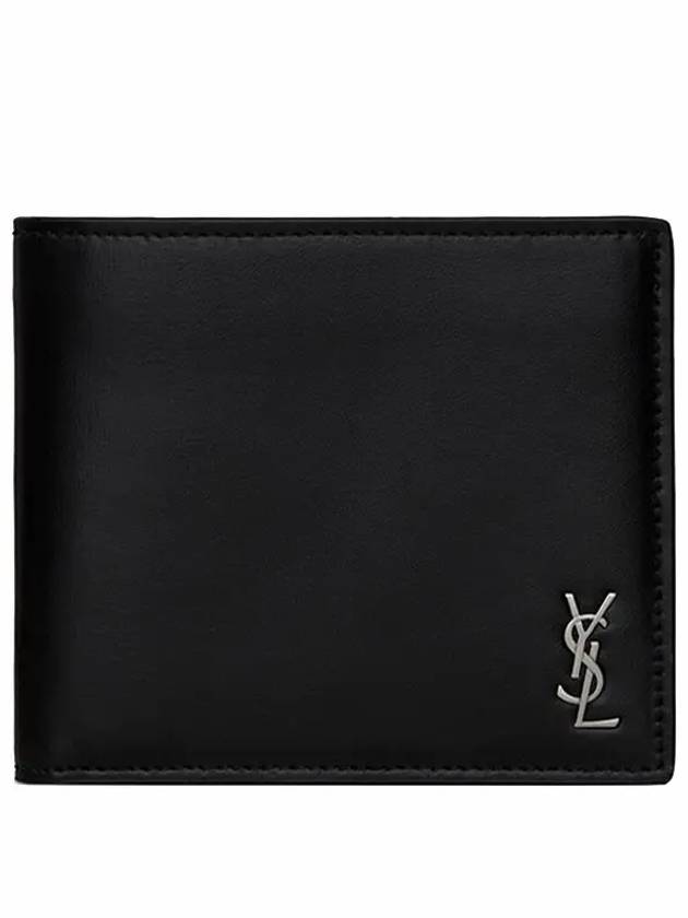 Tiny Cassandre East West Wallet in Matte Leather Black - SAINT LAURENT - BALAAN 2