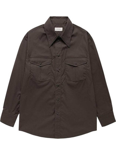 Western Poplin Long Sleeve Shirt Espresso - LEMAIRE - BALAAN 2