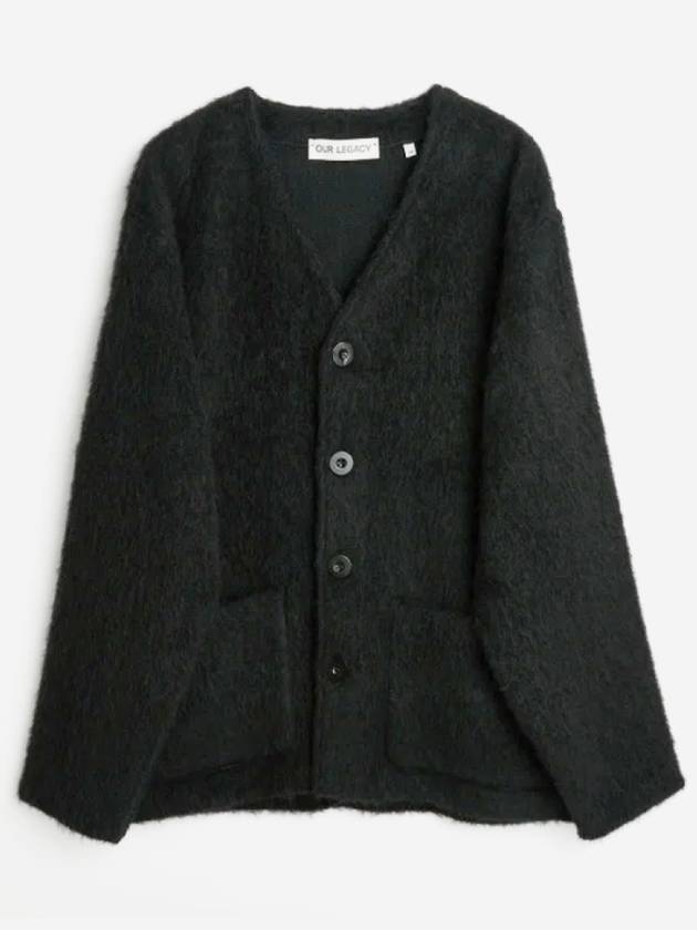 Mohair V-Neck Relaxed Fit Wool Cardigan Black - OUR LEGACY - BALAAN 2