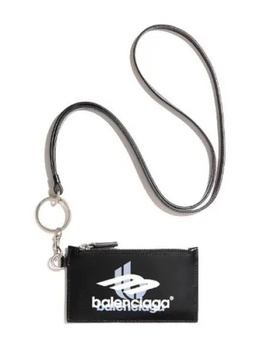 Logo Keyring Card Case Women s Wallet - BALENCIAGA - BALAAN 1