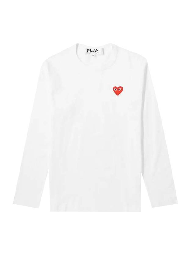 Red Heart Wappen Long Sleeve T-Shirt White - COMME DES GARCONS - BALAAN 1