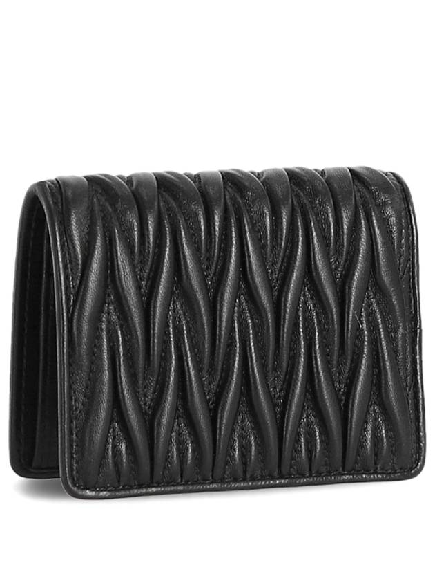 Matelasse Leather Half Wallet Black - MIU MIU - BALAAN 4