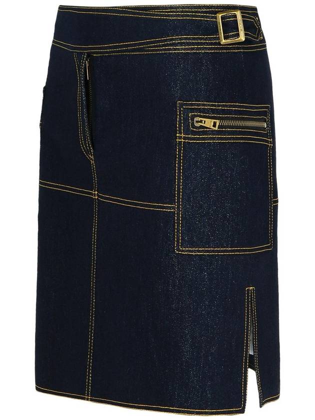 Etro Dark Blue Denim Miniskirt - ETRO - BALAAN 2