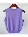 Women's Logo Knit Vest Purple - STUSSY - BALAAN 6
