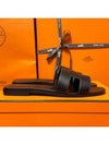 Oran Calfskin Slippers Noir Piqures Ecrues Black - HERMES - BALAAN 3