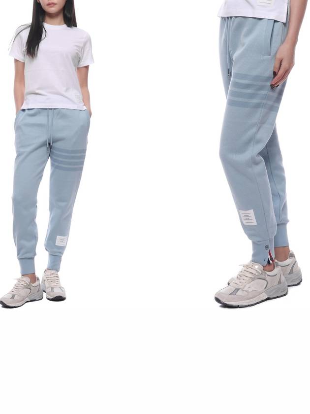 Double Face Knit 4 Bar Stripe Sweat Track Pants Light Blue - THOM BROWNE - BALAAN 2