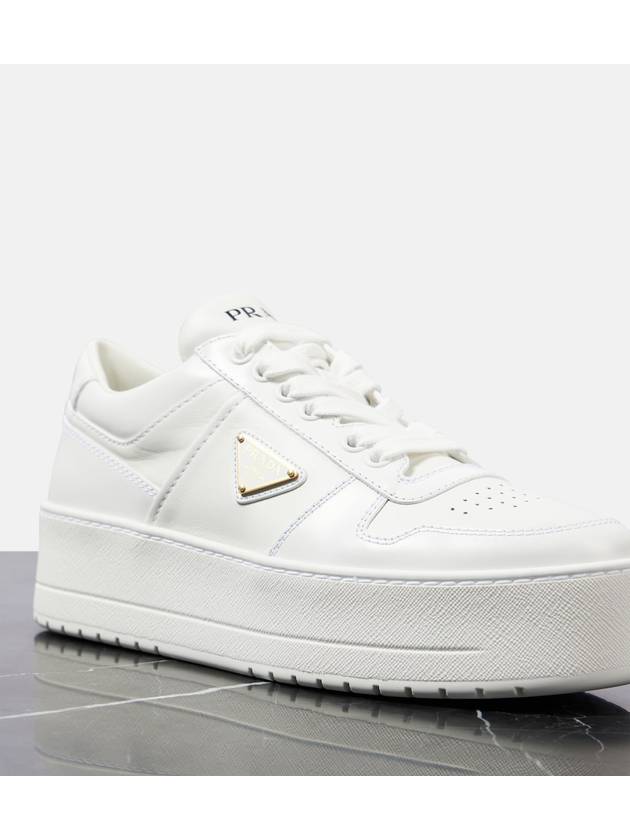 Downtown Bold Leather Low Top Sneakers White - PRADA - BALAAN 2